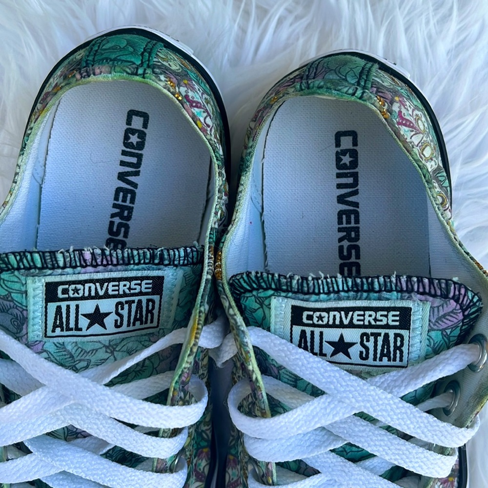Pre-owned Converse All Star Floral Lace Up Athletic Shoes. Size 7 - Picture 4 of 13